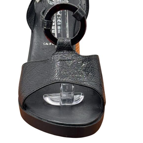 Jeffrey Campbell Funky Sandal Spiral SZ 9 Women’s Black 70s Leather Ridged Heel - Picture 11 of 12